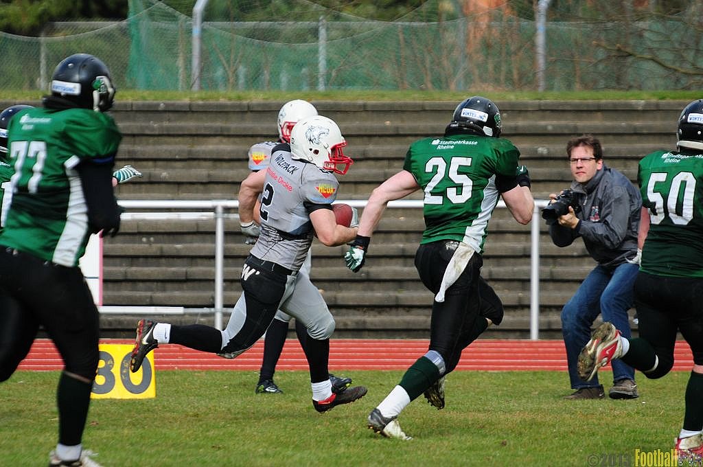 		Rheine Raptors vs. Mnchengladbach Wolfpack  - 13.04.2013 Rheine Raptors vs. Mönchengladbach Wolfpack (20:20) 