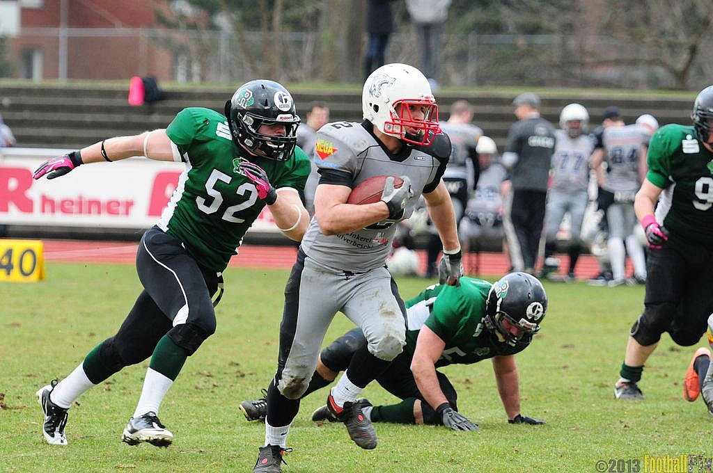 		Rheine Raptors vs. Mnchengladbach Wolfpack  - 13.04.2013 Rheine Raptors vs. Mönchengladbach Wolfpack (20:20) 