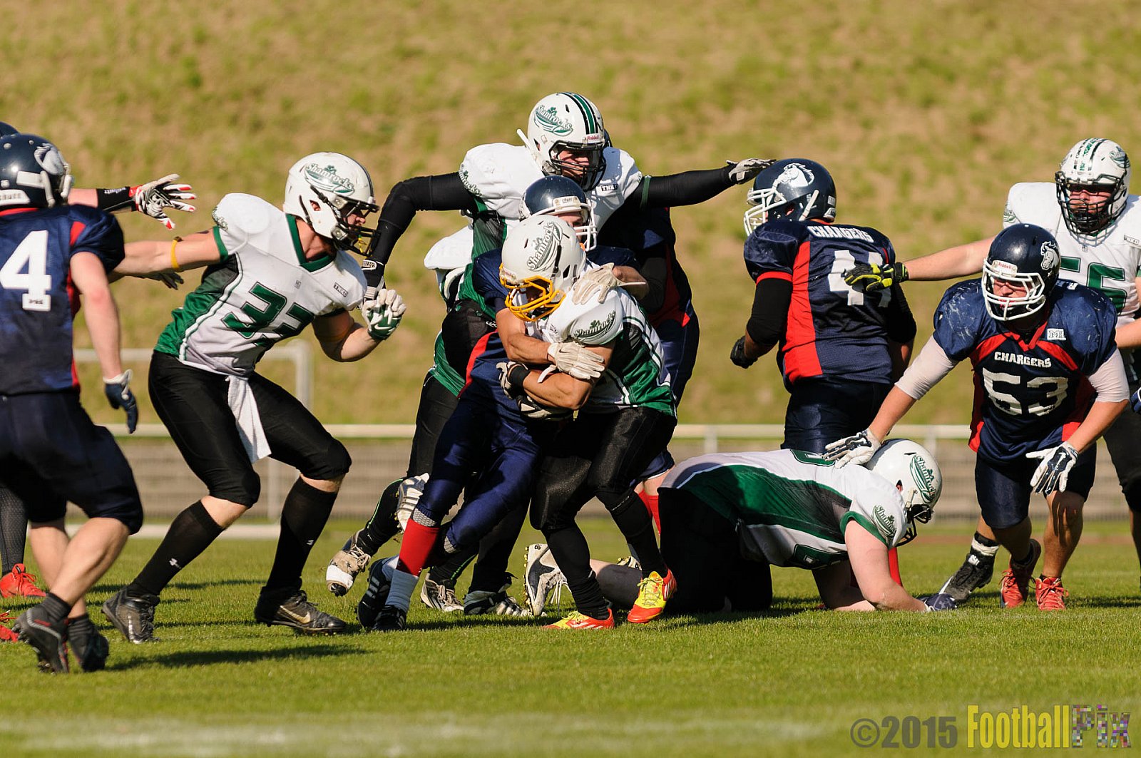 Recklinghausen Chargers vs. Mülheim Shamrocks - 03.10.2015 LL Ost NRW: Recklinghausen Chargers vs. Mülheim Shamrocks (7:21)