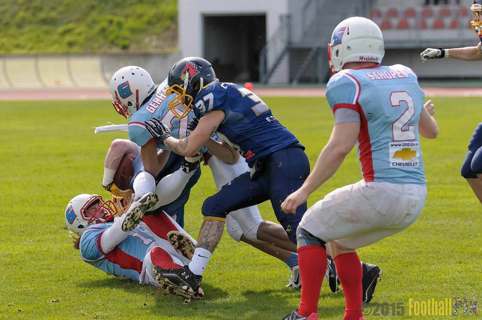 Essen Assindia Cardinals vs. Bonn Gamecocks - 12.04.2015 Preseason Game Essen Assindia Cardinals vs. Bonn Gamecocks (14:12)