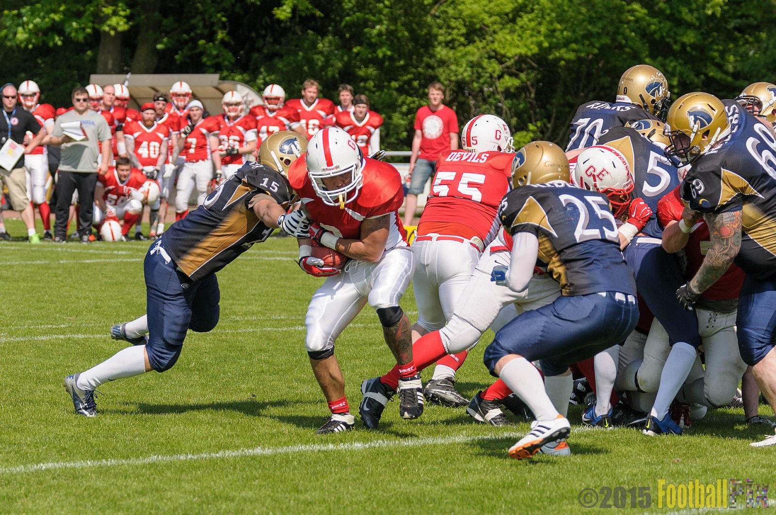 Schiefbahn Riders vs. Gelsenkirchen Devils - 10.05.2015 OL NRW: Schiefbahn Riders vs. Gelsenkirchen Devils (7:14)