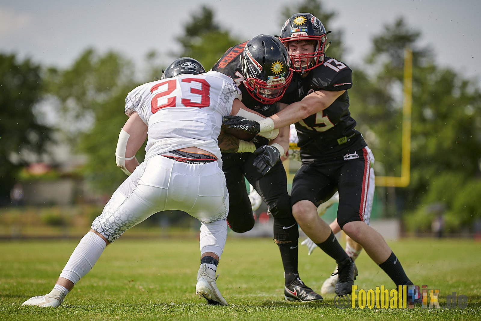 GFL2 Season 2021 Düsseldorf Panther vs. Solingen Paladins am 26.06.2021 im Stadion VfL Benrath, Karl-Hohmann-Straße 70, 40597 Düsseldorf, Punkte Endstand 13 : 00.
[Bildnummer: 2021-06-26_0160] - DPantherVsSolingenPaladins