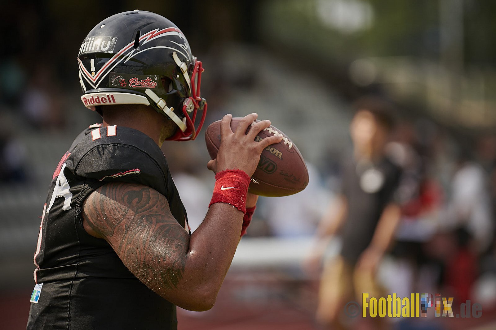 GFL2 Season 2021 Düsseldorf Panther vs. Solingen Paladins am 26.06.2021 im Stadion VfL Benrath, Karl-Hohmann-Straße 70, 40597 Düsseldorf, Punkte Endstand 13 : 00.
[Bildnummer: 2021-06-26_0225] - DPantherVsSolingenPaladins