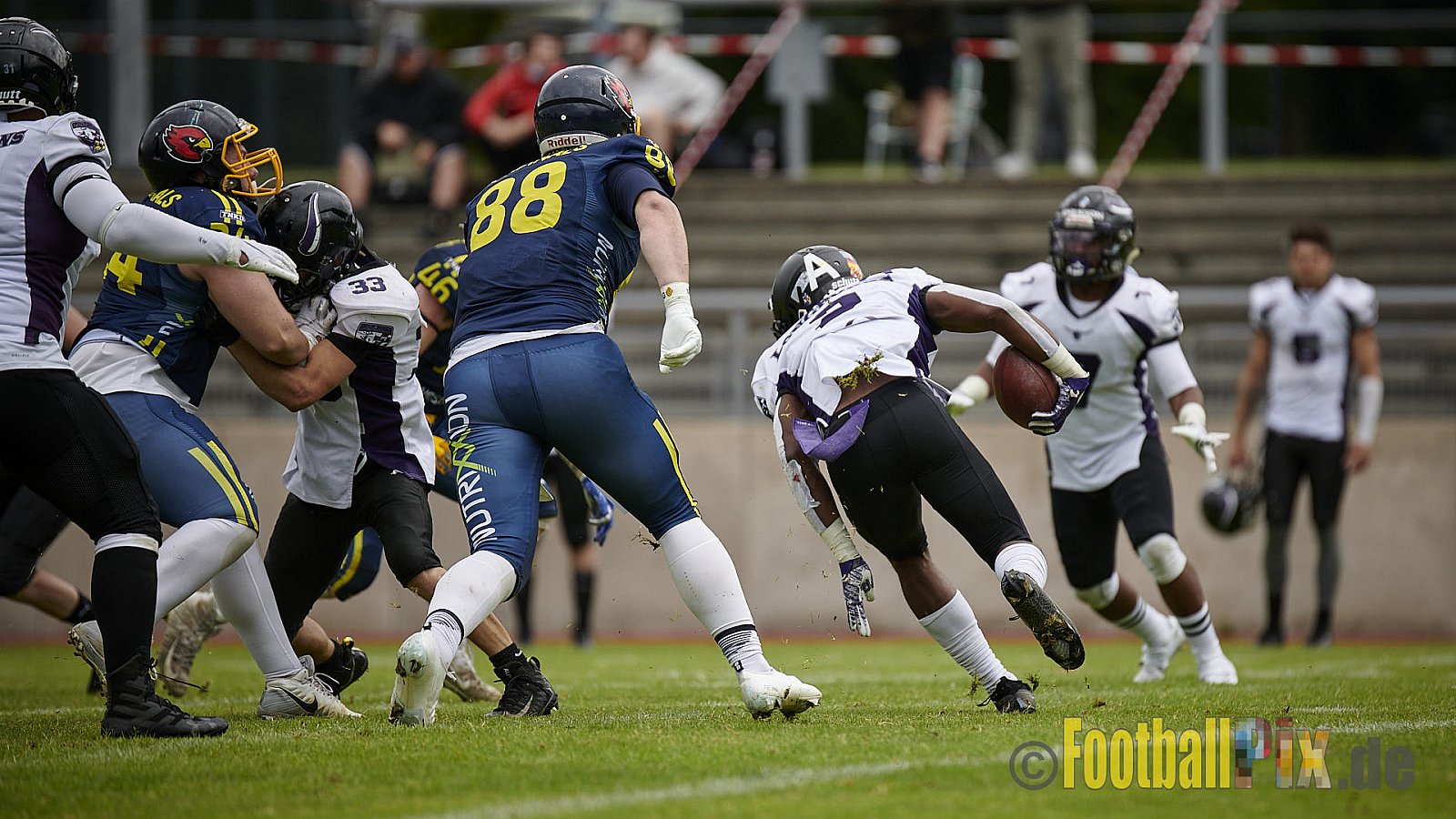 GFL2 Season 2021 Assindia Cardinals vs. Langenfeld Longhorns am 4.07.2021 im Stadion Am Hallo, Hallostraße, 45141 Essen. Endstand des Spiels 28 : 31.
[Bildnummer: 2021-07-04_0228] - AssindiaCardinalsVsLangenfeldLonghorns