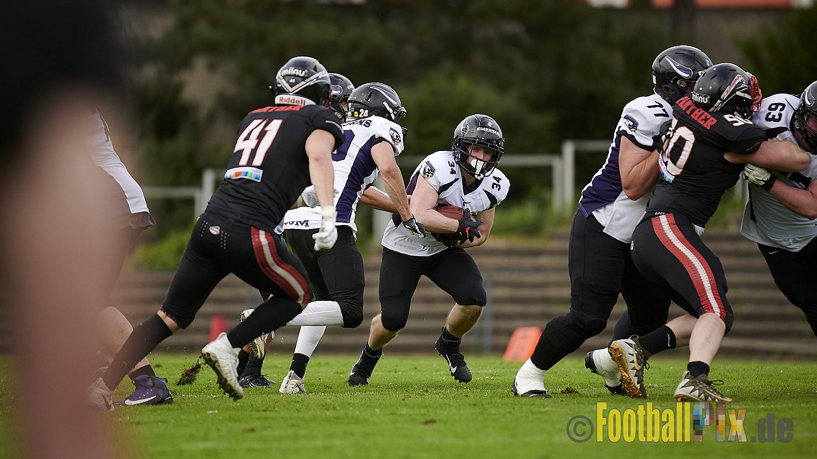 GFL2 Season 2021 Düsseldorf Panther vs. Langenfeld Longhorns am 7.08.2021 im Stadion VfL Benrath, Karl-Hohmann-Straße 70, 40597 Düsseldorf, Punkte Endstand 17 : 0.
[Bildnummer: 2021-08-07_0297]Düsseldorf Panther vs. Langenfeld Longhorns am 7.08.2021 - DPantherVsLangenfeldLonghorns