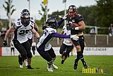 GFL2 Season 2021 Düsseldorf Panther vs. Langenfeld Longhorns am 7.08.2021 im Stadion VfL Benrath, Karl-Hohmann-Straße 70, 40597 Düsseldorf, Punkte Endstand 17 : 0.
[Bildnummer: 2021-08-07_0305]Düsseldorf Panther vs. Langenfeld Longhorns am 7.08.2021 - DPantherVsLangenfeldLonghorns