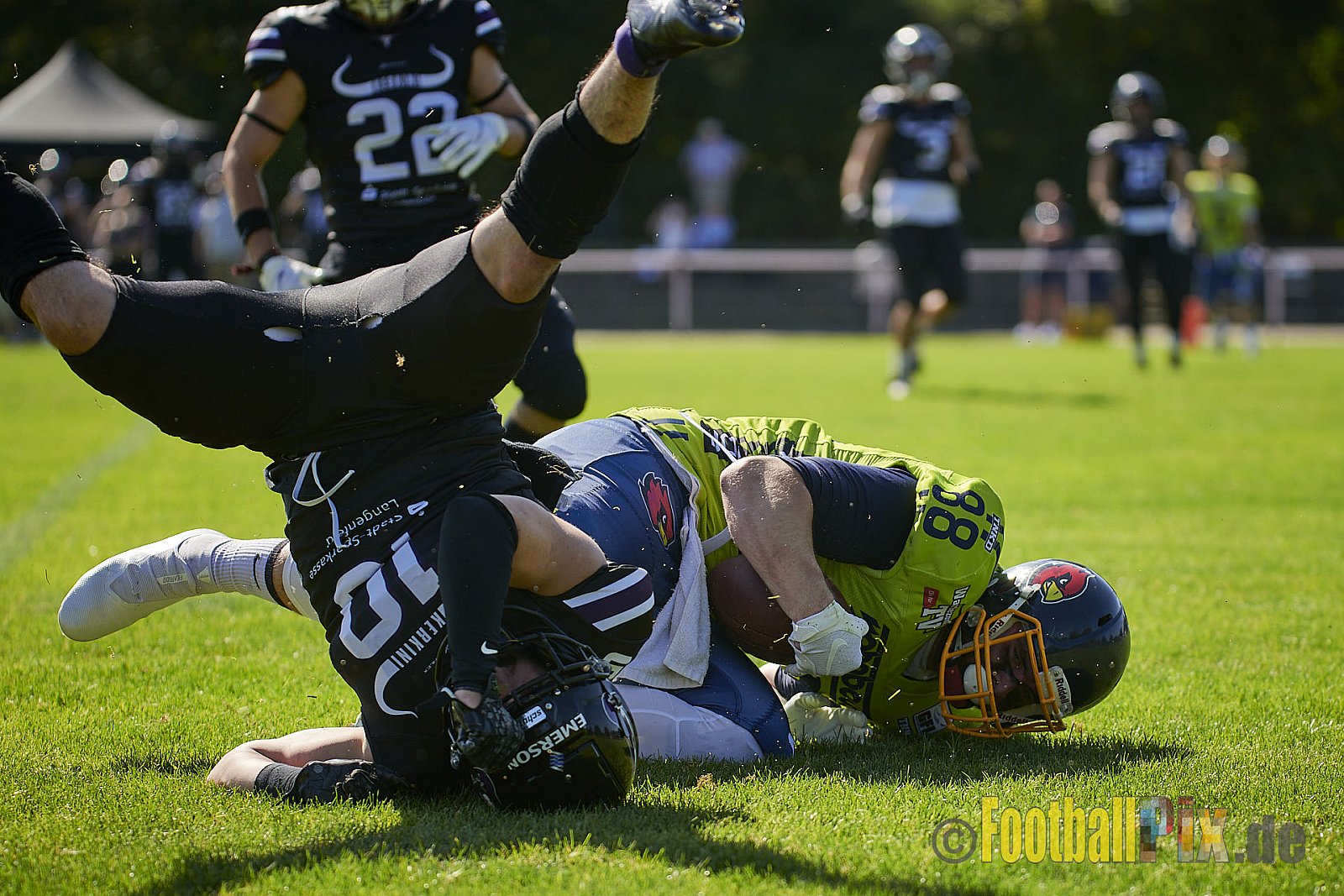 GFL2 Season 2021 Langenfeld Longhorns vs. Assindia Cardinals am 14.08.2021 im Jahnstadion, Jahnstr.4, 40764 Langenfeld. Punkte Endstand 42 : 12 (2:6/14:0/13:6/13:0)
[Bildnummer: 2021-08-14_0136] - LangenfeldLonghornsVsAssindiaCardinals