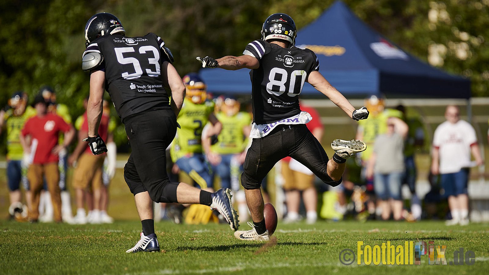 GFL2 Season 2021 Langenfeld Longhorns vs. Assindia Cardinals am 14.08.2021 im Jahnstadion, Jahnstr.4, 40764 Langenfeld. Punkte Endstand 42 : 12 (2:6/14:0/13:6/13:0)
[Bildnummer: 2021-08-14_0283] - LangenfeldLonghornsVsAssindiaCardinals