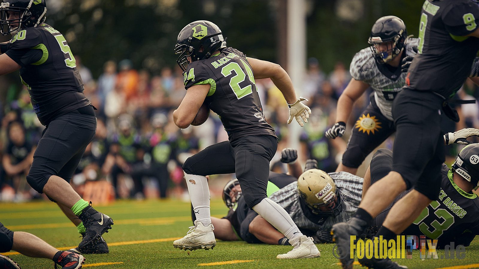 AFCV NRW Landesliga Season 2021 Herne Black Barons vs. Minden Wolves am 26.09.2021 im Stadion Horststadion, Gartenstraße 12-16, 44625 Herne, Punkte Endstand 03 : 27.
[Bildnummer: 2021-09-26_0201] - HerneBlackBaronsVsMindenWolves