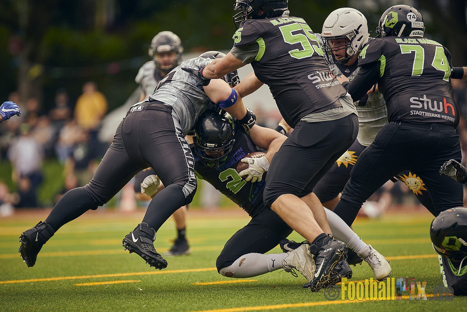 AFCV NRW Landesliga Season 2021 Herne Black Barons vs. Minden Wolves am 26.09.2021 im Stadion Horststadion, Gartenstraße 12-16, 44625 Herne, Punkte Endstand 03 : 27.
[Bildnummer: 2021-09-26_0208] - HerneBlackBaronsVsMindenWolves