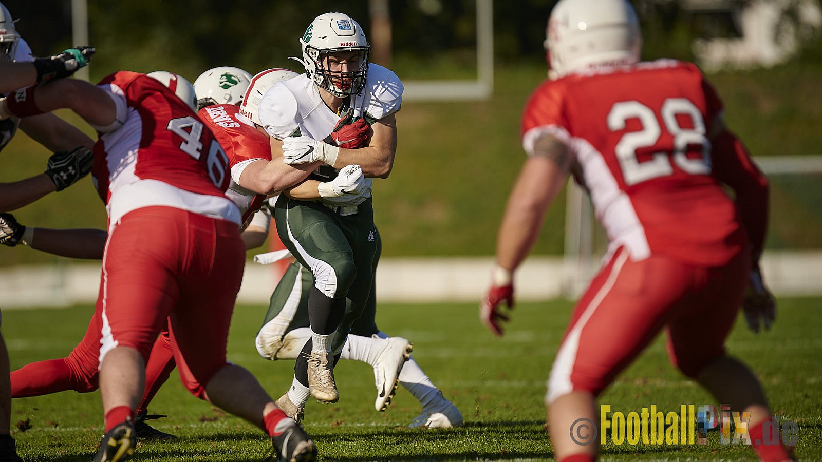 AFCV NRW Regionalliga Season 2021 Gelsenkirchen Devils vs. Bielefeld Bulldogs am 9.10.2021 im Fürstenbergstadion, Fischerstraße 35, 45899 Gelsenkirchen-Horst, Punkte Endstand 0 : 42.
[Bildnummer: 2021-10-09_0139] - GelsenkirchenDevilsVsBielefeldBulldogs