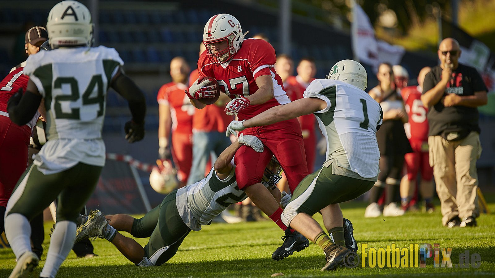 AFCV NRW Regionalliga Season 2021 Gelsenkirchen Devils vs. Bielefeld Bulldogs am 9.10.2021 im Fürstenbergstadion, Fischerstraße 35, 45899 Gelsenkirchen-Horst, Punkte Endstand 0 : 42.
[Bildnummer: 2021-10-09_0179] - GelsenkirchenDevilsVsBielefeldBulldogs