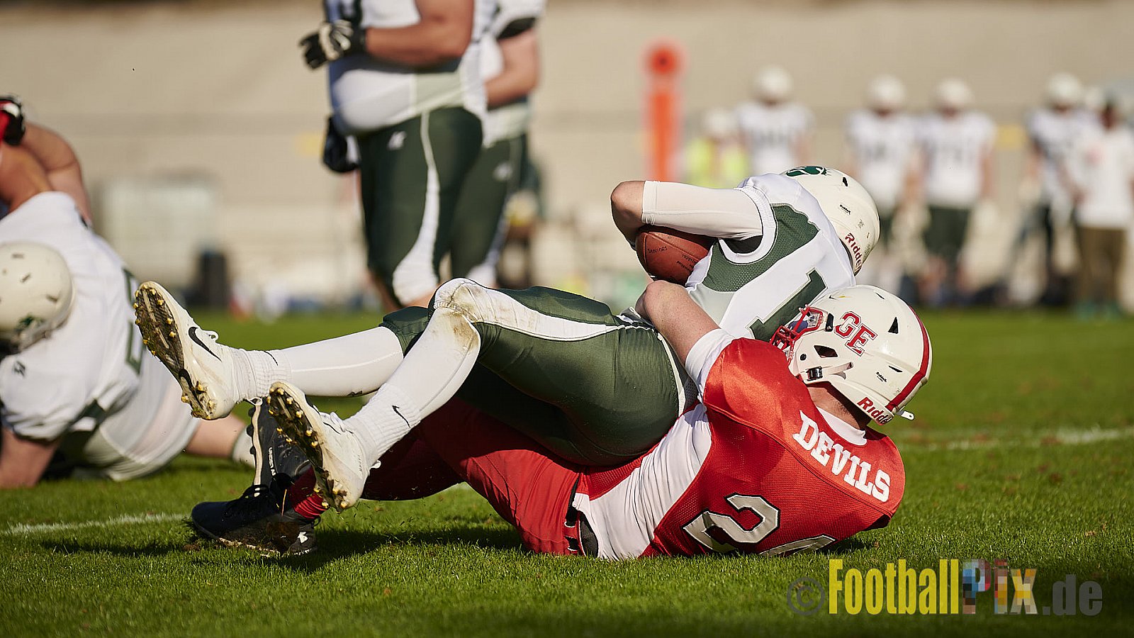 AFCV NRW Regionalliga Season 2021 Gelsenkirchen Devils vs. Bielefeld Bulldogs am 9.10.2021 im Fürstenbergstadion, Fischerstraße 35, 45899 Gelsenkirchen-Horst, Punkte Endstand 0 : 42.
[Bildnummer: 2021-10-09_0232] - GelsenkirchenDevilsVsBielefeldBulldogs