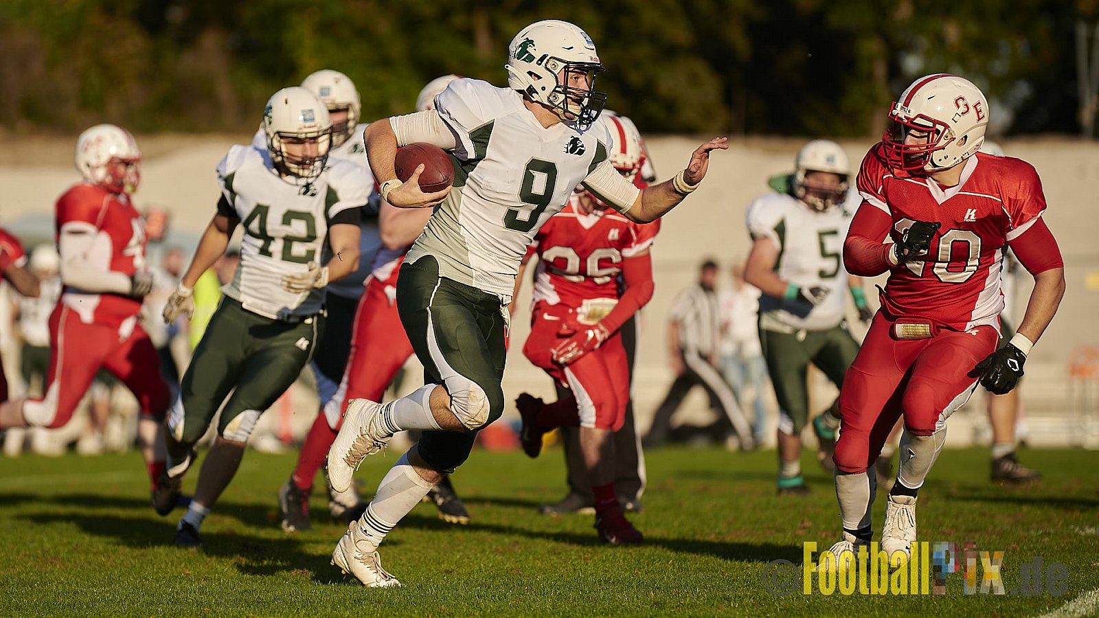 AFCV NRW Regionalliga Season 2021 Gelsenkirchen Devils vs. Bielefeld Bulldogs am 9.10.2021 im Fürstenbergstadion, Fischerstraße 35, 45899 Gelsenkirchen-Horst, Punkte Endstand 0 : 42.
[Bildnummer: 2021-10-09_0390] - GelsenkirchenDevilsVsBielefeldBulldogs