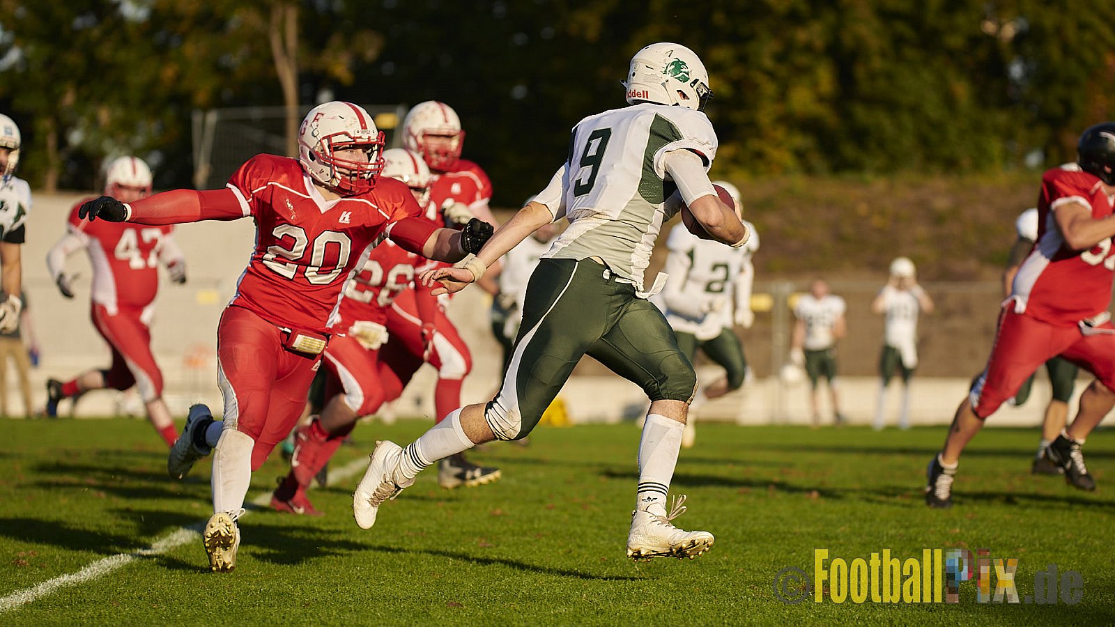 AFCV NRW Regionalliga Season 2021 Gelsenkirchen Devils vs. Bielefeld Bulldogs am 9.10.2021 im Fürstenbergstadion, Fischerstraße 35, 45899 Gelsenkirchen-Horst, Punkte Endstand 0 : 42.
[Bildnummer: 2021-10-09_0394] - GelsenkirchenDevilsVsBielefeldBulldogs