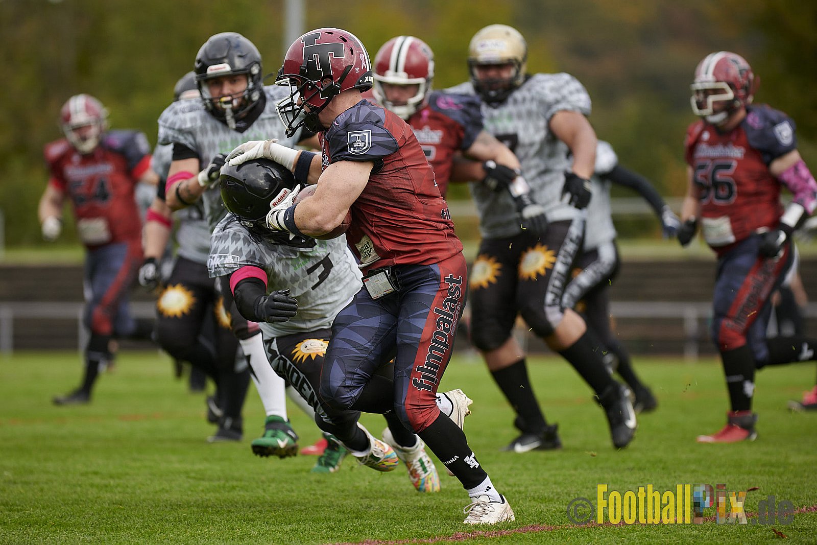 AFCV NRW Verbandsliga Season 2021 Iserlohn Titans vs. Minden Wolves am 16.10.2021 im Hermberg Statdion Süd, Immermannstraße, 58636 Iserlohn, Punkte Endstand 9 : 16.
[Bildnummer: 2021-10-16_0093] - IserlohnTitansVsMindenWolves