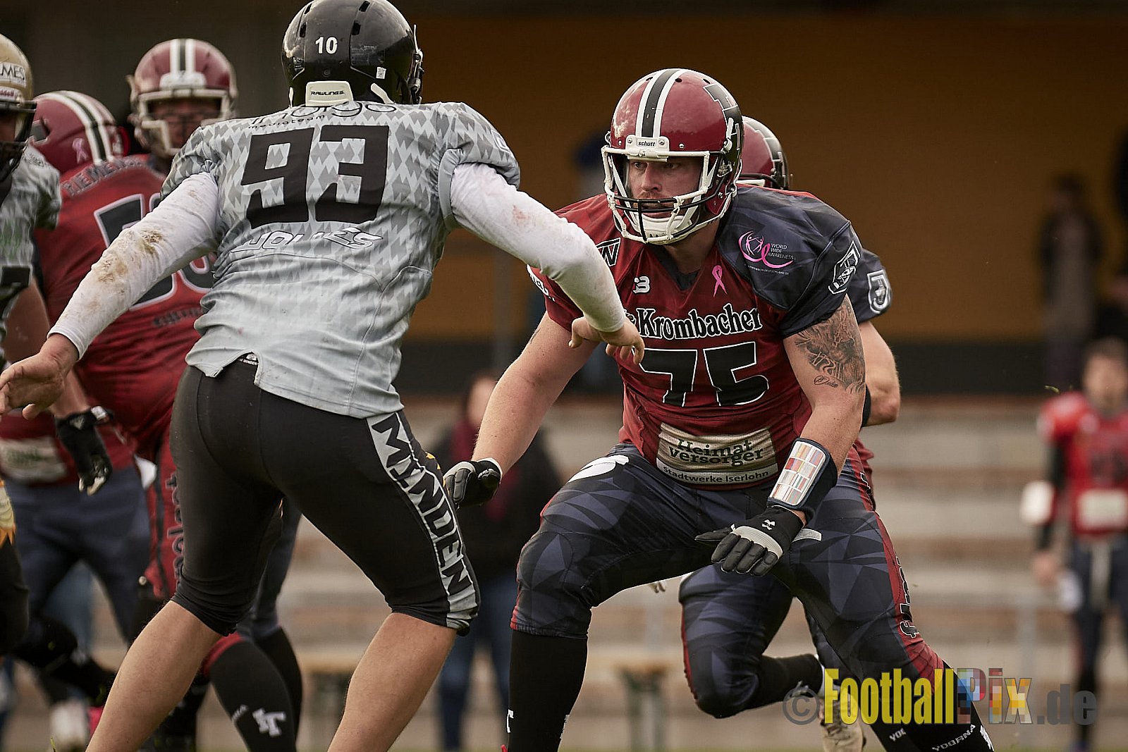 AFCV NRW Verbandsliga Season 2021 Iserlohn Titans vs. Minden Wolves am 16.10.2021 im Hermberg Statdion Süd, Immermannstraße, 58636 Iserlohn, Punkte Endstand 9 : 16.
[Bildnummer: 2021-10-16_0224] - IserlohnTitansVsMindenWolves