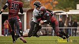 AFCV NRW Verbandsliga Season 2021 Iserlohn Titans vs. Minden Wolves am 16.10.2021 im Hermberg Statdion S&uuml;d, Immermannstra&szlig;e, 58636 Iserlohn, Punkte Endstand 9 : 16.[Bildnummer: 2021-10-16_0323] - IserlohnTitansVsMindenWolves