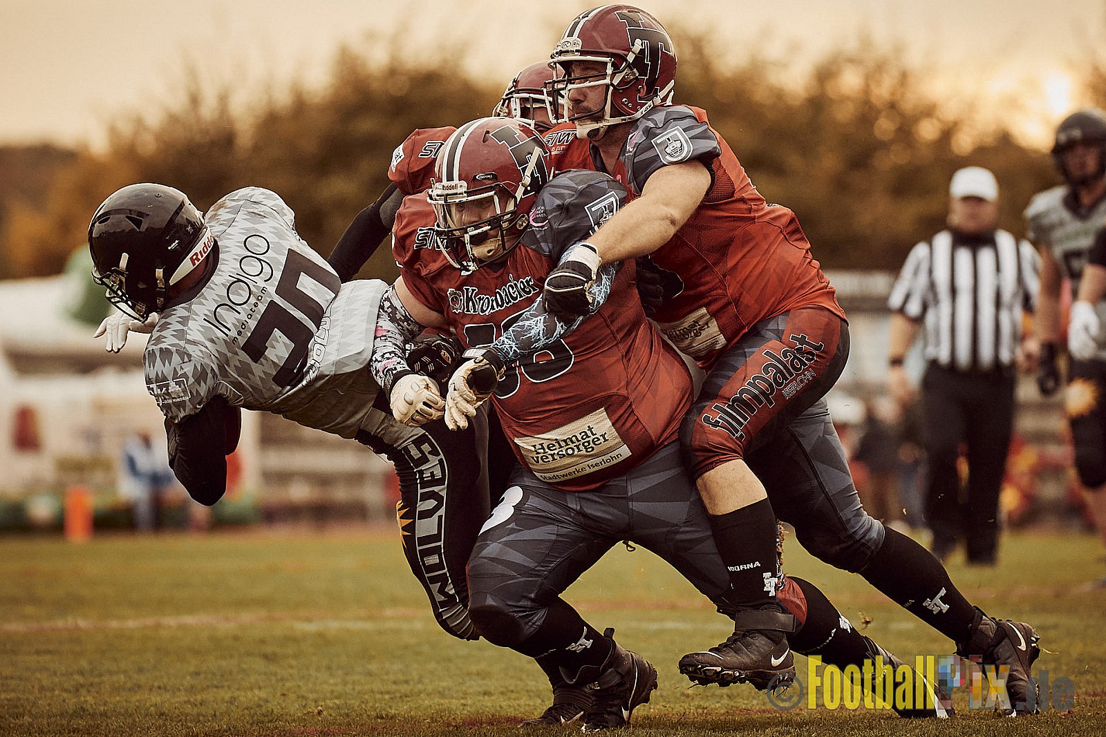 AFCV NRW Verbandsliga Season 2021 Iserlohn Titans vs. Minden Wolves am 16.10.2021 im Hermberg Statdion Süd, Immermannstraße, 58636 Iserlohn, Punkte Endstand 9 : 16.
[Bildnummer: 2021-10-16_0369] - IserlohnTitansVsMindenWolves