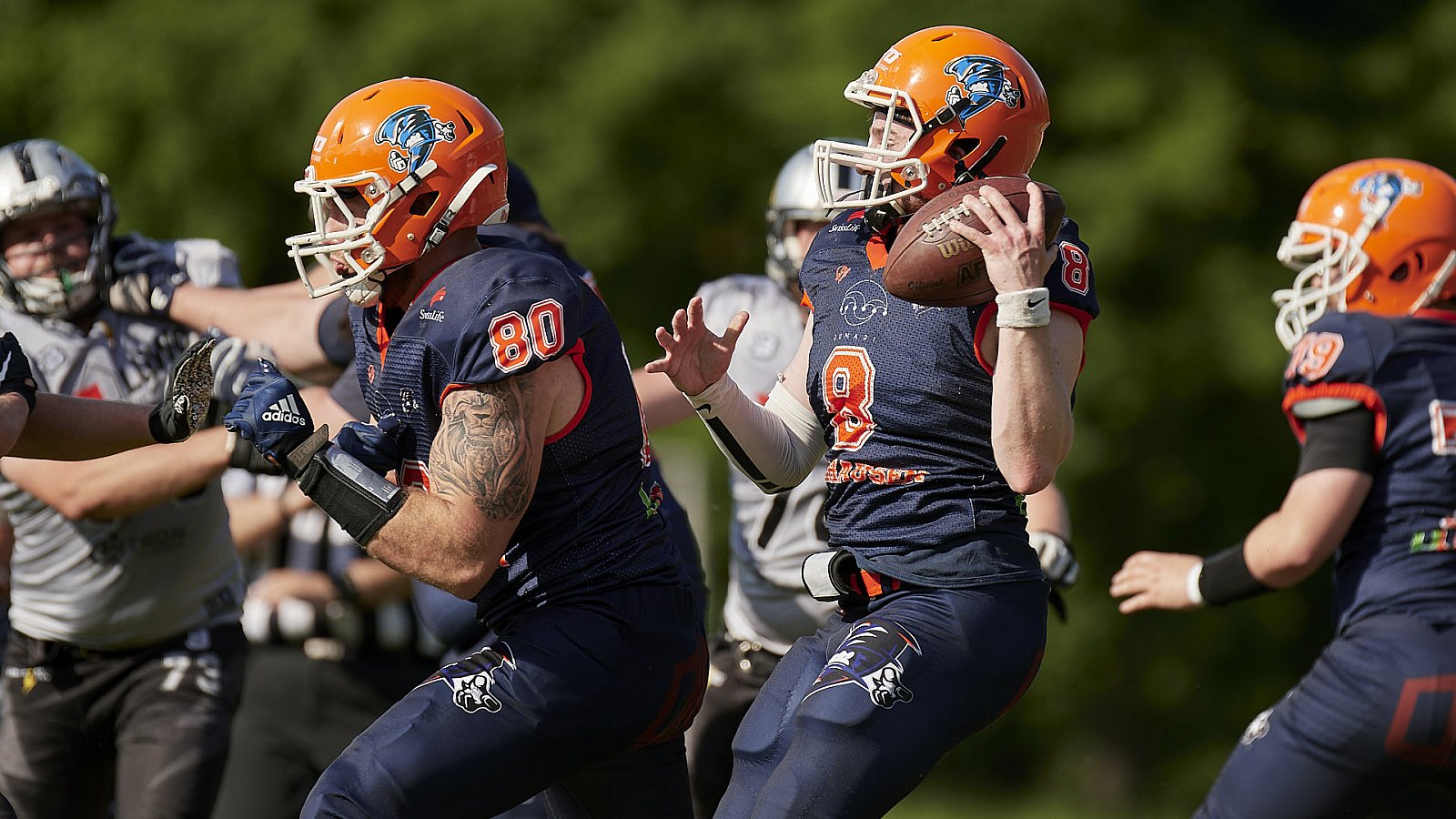 AFCV NRW Liga Season 2022 Oberhausen Tornados vs. Lüdenscheid Lightnings am 15.05.2022 im Stadion Sterkrade, 46145 Oberhausen, Punkte Endstand 26 : 36.
[Bildnummer: 2022-05-15_0311] - OberhausenTornadosVsLuedenscheidLightnings