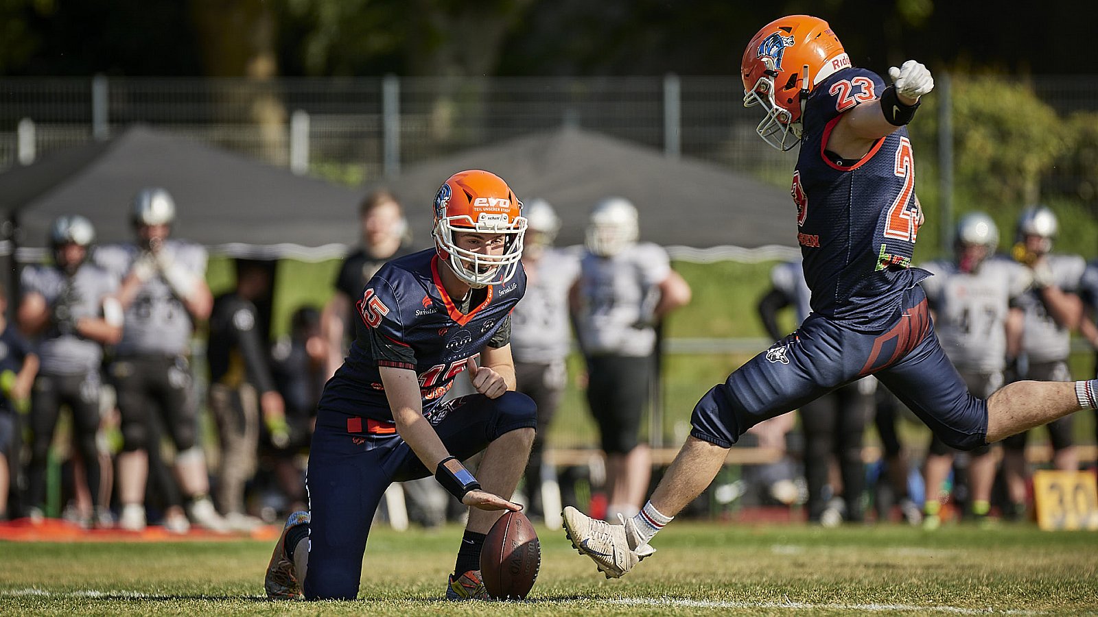 AFCV NRW Liga Season 2022 Oberhausen Tornados vs. Lüdenscheid Lightnings am 15.05.2022 im Stadion Sterkrade, 46145 Oberhausen, Punkte Endstand 26 : 36.
[Bildnummer: 2022-05-15_0342] - OberhausenTornadosVsLuedenscheidLightnings