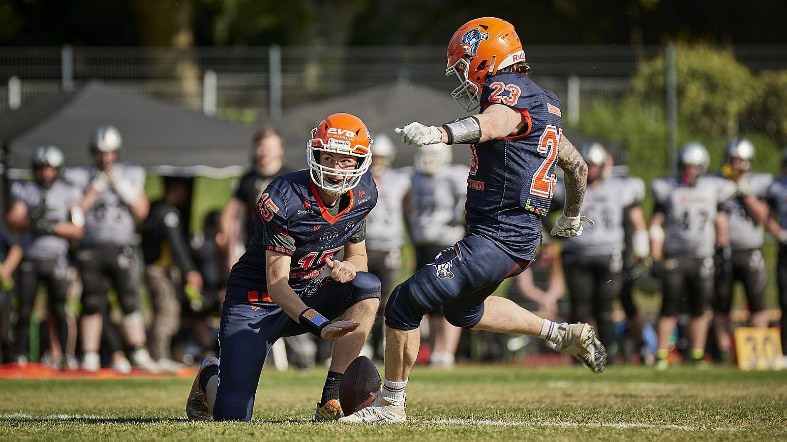 AFCV NRW Liga Season 2022 Oberhausen Tornados vs. Lüdenscheid Lightnings am 15.05.2022 im Stadion Sterkrade, 46145 Oberhausen, Punkte Endstand 26 : 36.
[Bildnummer: 2022-05-15_0343] - OberhausenTornadosVsLuedenscheidLightnings
