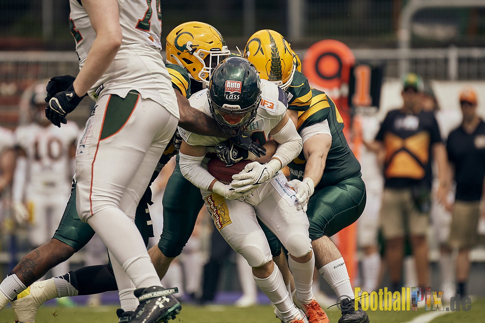 GFL Season 2022 Cologne Crocodiles vs. Kiel Baltic Hurricanes am 11.06.2022 im Stadion Stadion Höhenberg, Höhenberger Ring, 51103 Köln. Punkte Endstand 49 : 00. Bildnummer: 2022-06-11_0516 - CologneCrocodilesVsKielBalticHurricanes