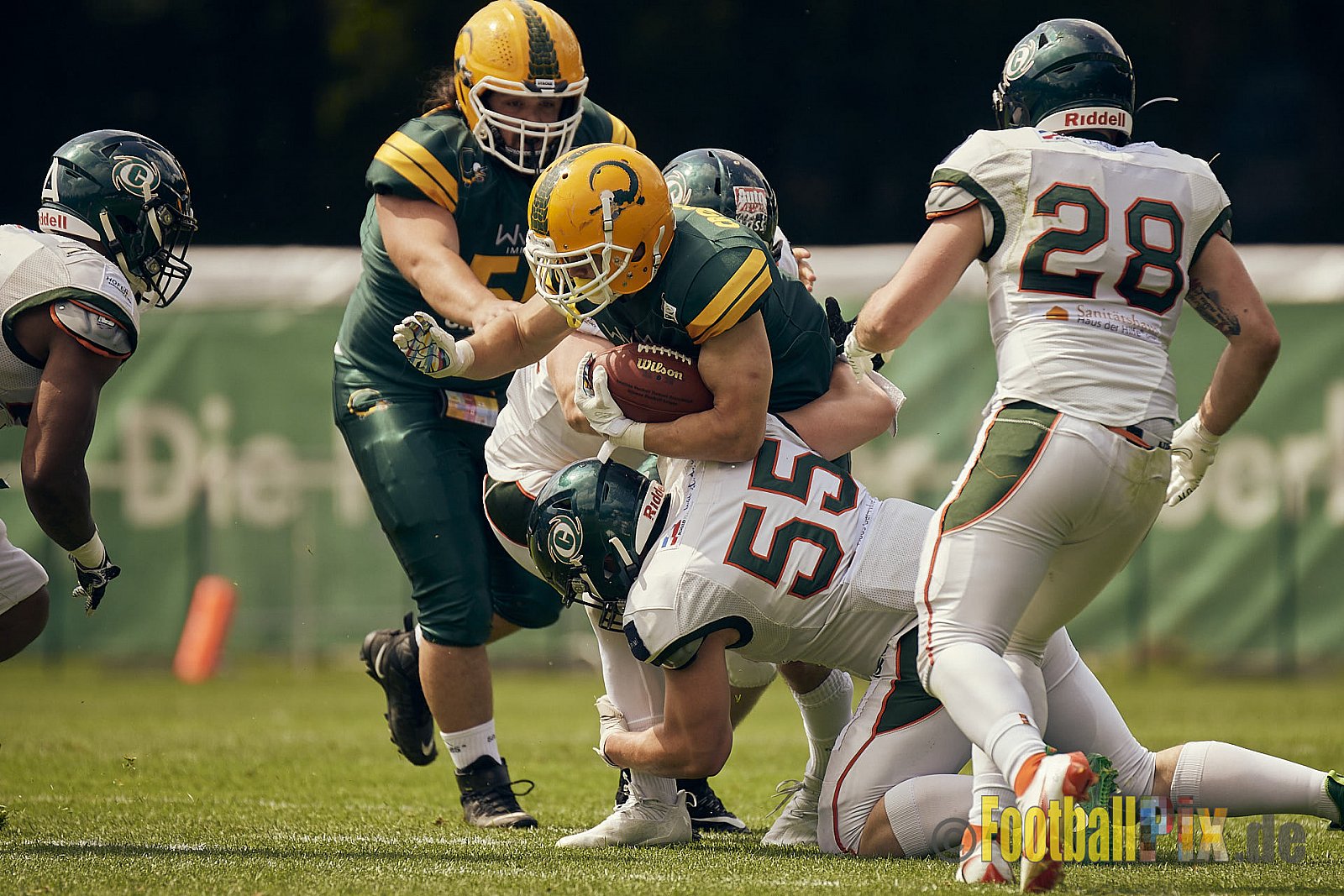 GFL Season 2022 Cologne Crocodiles vs. Kiel Baltic Hurricanes am 11.06.2022 im Stadion Stadion Höhenberg, Höhenberger Ring, 51103 Köln. Punkte Endstand 49 : 00. Bildnummer: 2022-06-11_0615 - CologneCrocodilesVsKielBalticHurricanes