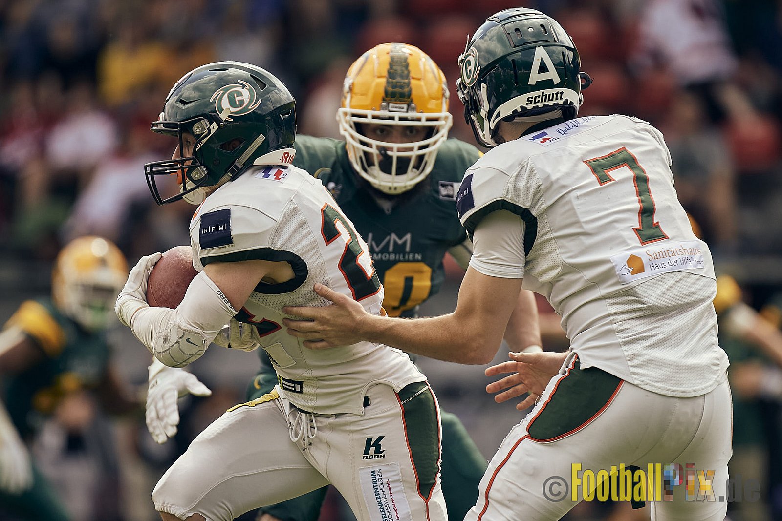 GFL Season 2022 Cologne Crocodiles vs. Kiel Baltic Hurricanes am 11.06.2022 im Stadion Stadion Höhenberg, Höhenberger Ring, 51103 Köln. Punkte Endstand 49 : 00. Bildnummer: 2022-06-11_0733 - CologneCrocodilesVsKielBalticHurricanes