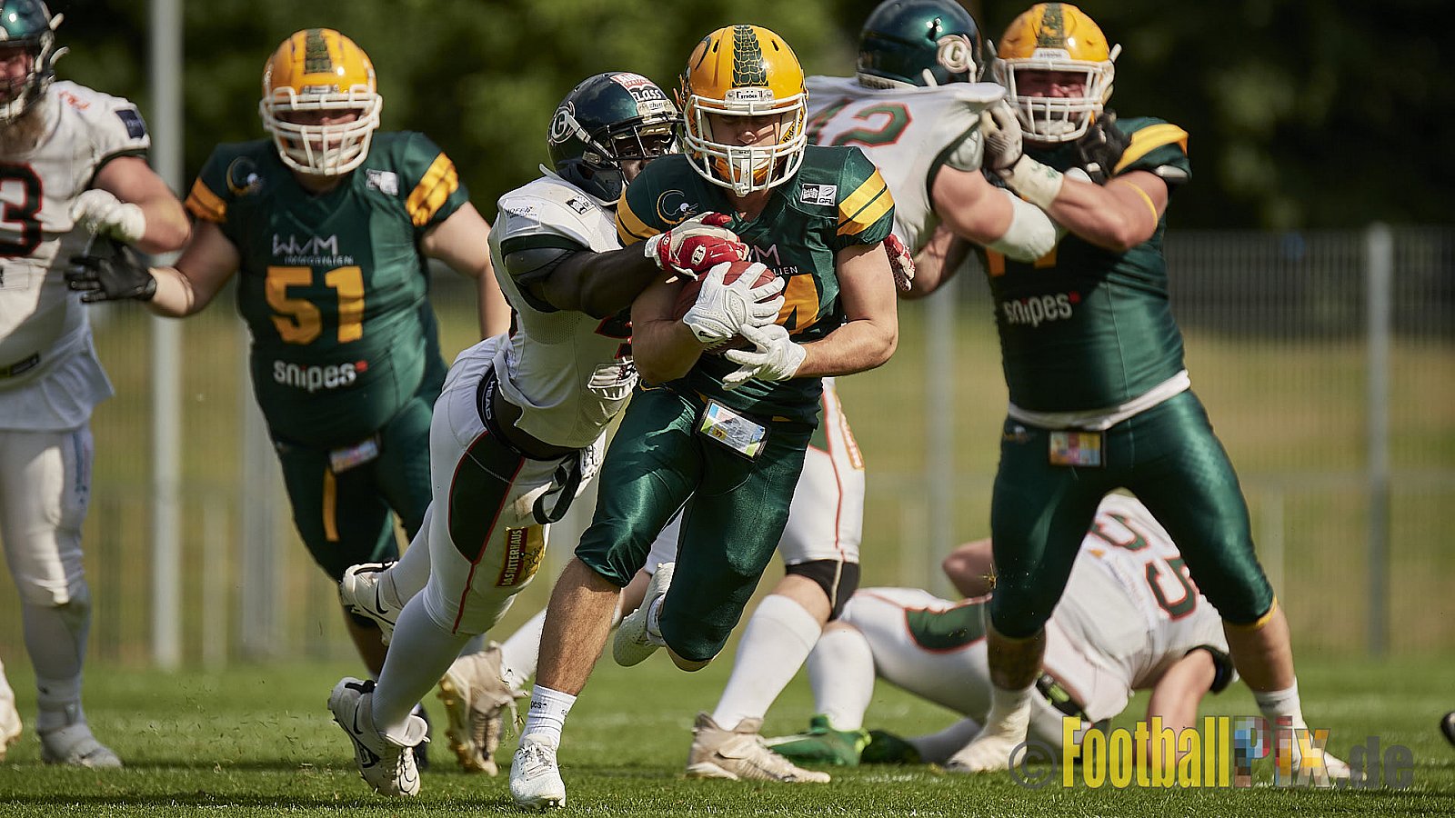 GFL Season 2022 Cologne Crocodiles vs. Kiel Baltic Hurricanes am 11.06.2022 im Stadion Stadion Höhenberg, Höhenberger Ring, 51103 Köln. Punkte Endstand 49 : 00. Bildnummer: 2022-06-11_1019 - CologneCrocodilesVsKielBalticHurricanes