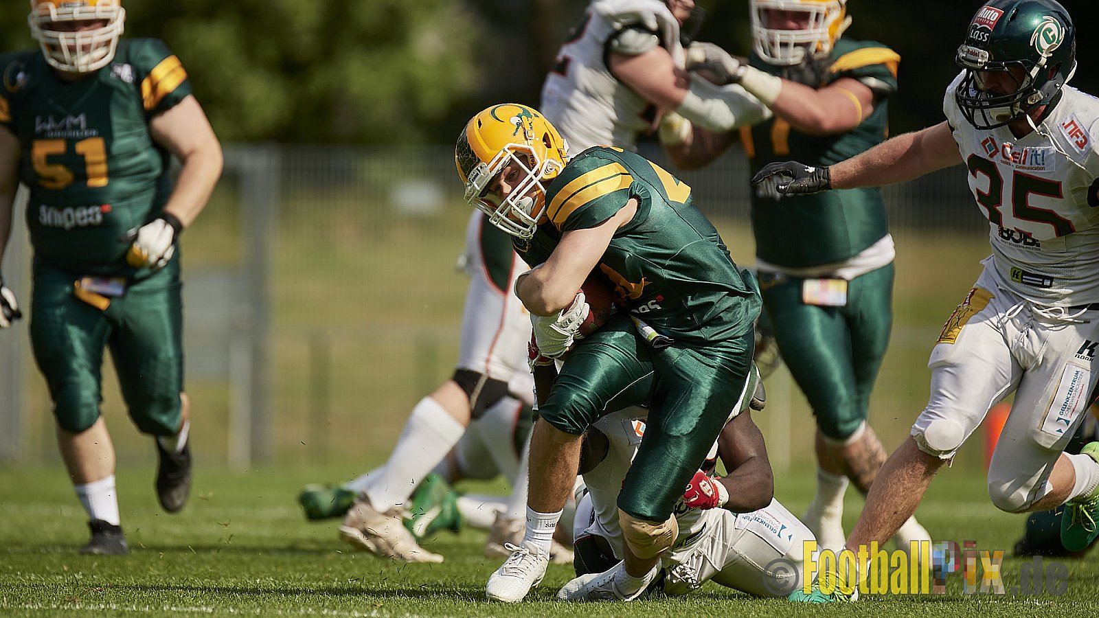 GFL Season 2022 Cologne Crocodiles vs. Kiel Baltic Hurricanes am 11.06.2022 im Stadion Stadion Höhenberg, Höhenberger Ring, 51103 Köln. Punkte Endstand 49 : 00. Bildnummer: 2022-06-11_1021 - CologneCrocodilesVsKielBalticHurricanes