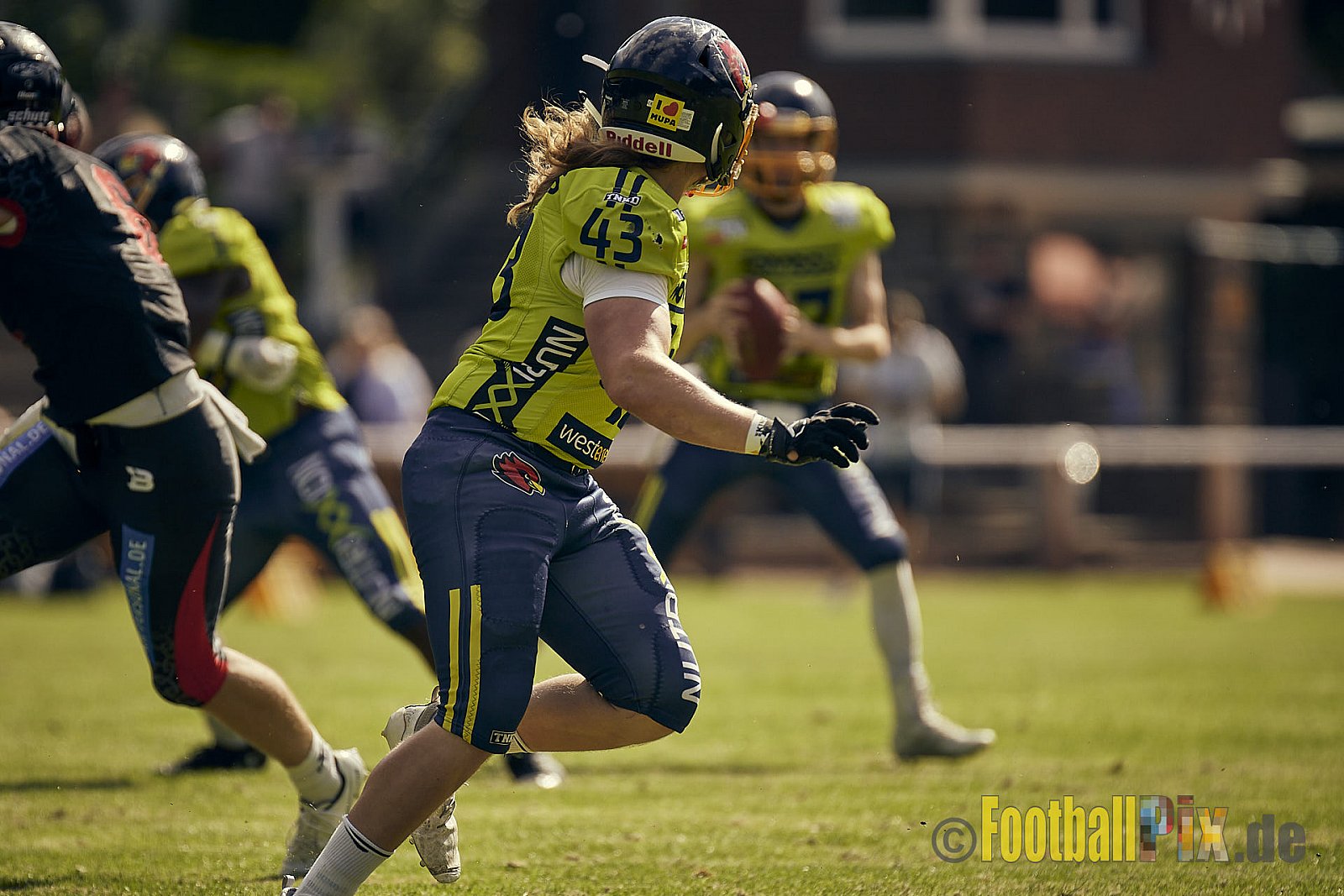 GFL2 Season 2022 Solingen Paladins vs. Assindia Cardinals am 2.07.2022 im Stadion Jahnkampfbahn Solingen, Adolf-Clarenbach-Straße 36, 42719 Solingen. Spiel Endstand 25 : 13. Bildnummer: 2022-07-02_0076 - SolingenPaladinsVsAssindiaCardinals
