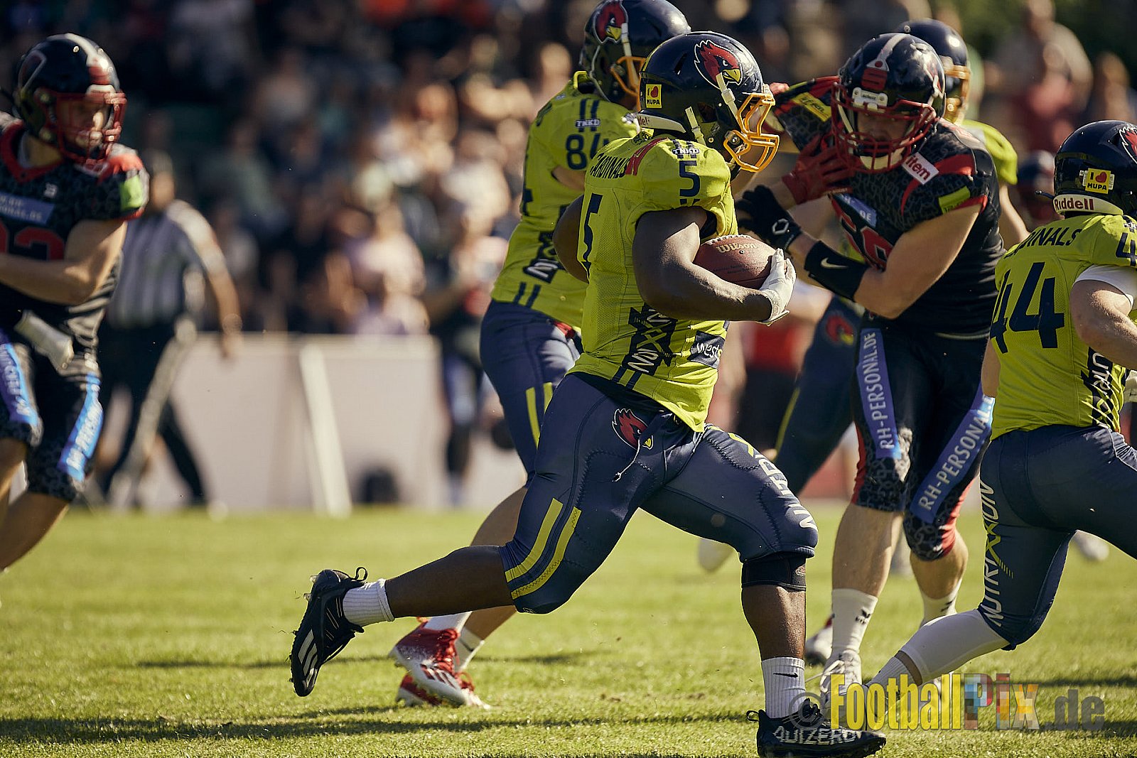 GFL2 Season 2022 Solingen Paladins vs. Assindia Cardinals am 2.07.2022 im Stadion Jahnkampfbahn Solingen, Adolf-Clarenbach-Straße 36, 42719 Solingen. Spiel Endstand 25 : 13. Bildnummer: 2022-07-02_0220 - SolingenPaladinsVsAssindiaCardinals