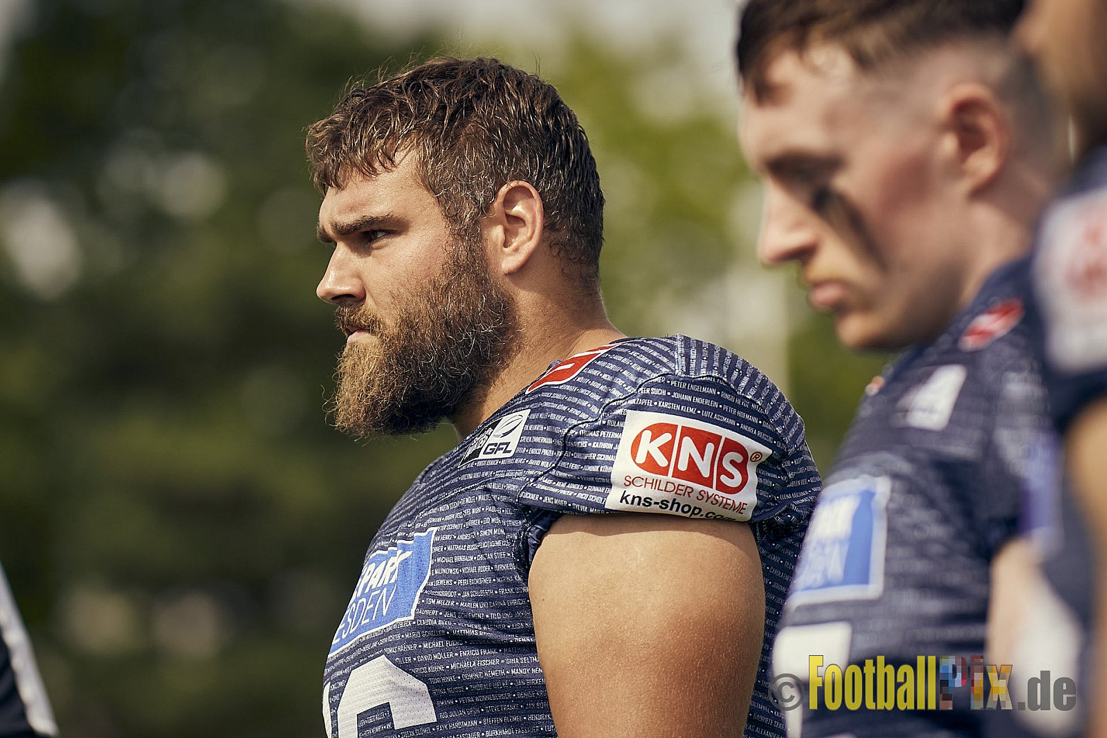 Spiel der GFL Season 2022 Düsseldorf Panther vs. Dresden Monarchs am 30.07.2022 im Stadion VfL Benrath, Karl-Hohmann-Straße 70, 40597 Düsseldorf, Punkte Endstand 00 : 21.
[Bildnummer: 2022-07-30_0116] - DPantherVsDresdenMonarchs