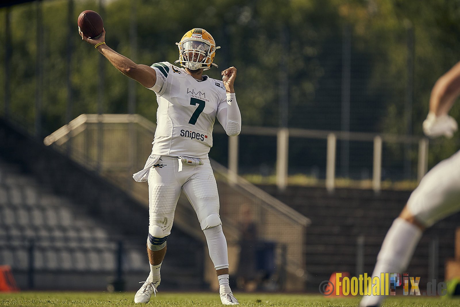 Spiel der GFL Season 2022 Düsseldorf Panther vs. Cologne Crocodiles am 20.08.2022 im Stadion VfL Benrath, Karl-Hohmann-Straße 70, 40597 Düsseldorf, Punkte Endstand 07 : 49.
[Bildnummer: 2022-08-20_0089] - DPantherVsCologneCrocodiles