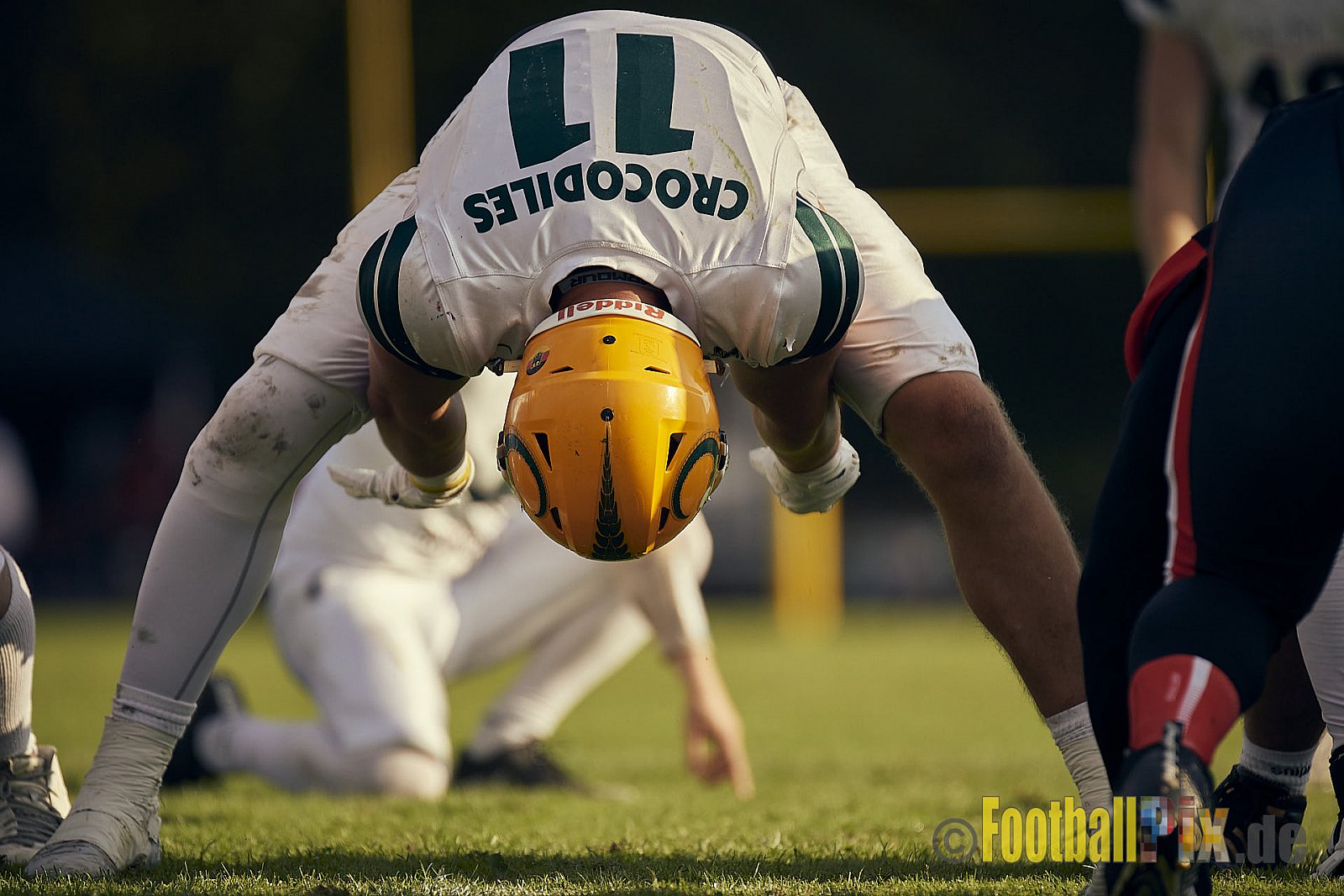 Spiel der GFL Season 2022 Düsseldorf Panther vs. Cologne Crocodiles am 20.08.2022 im Stadion VfL Benrath, Karl-Hohmann-Straße 70, 40597 Düsseldorf, Punkte Endstand 07 : 49.
[Bildnummer: 2022-08-20_0352] - DPantherVsCologneCrocodiles