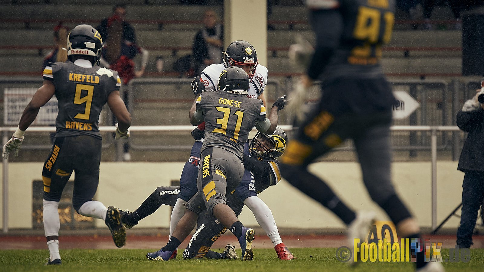 AFCV NRW Oberliga Season 2022 Remscheid Amboss vs. Krefeld Ravens am 15.10.2022 im Stadion Reinshagen Stadion, Wallburgstraße 25, 42857 Remscheid, Punkte Endstand 00 : 28.
[Bildnummer: 2022-10-15_0133] - RemscheidAmbossVsKrefeldRavens
