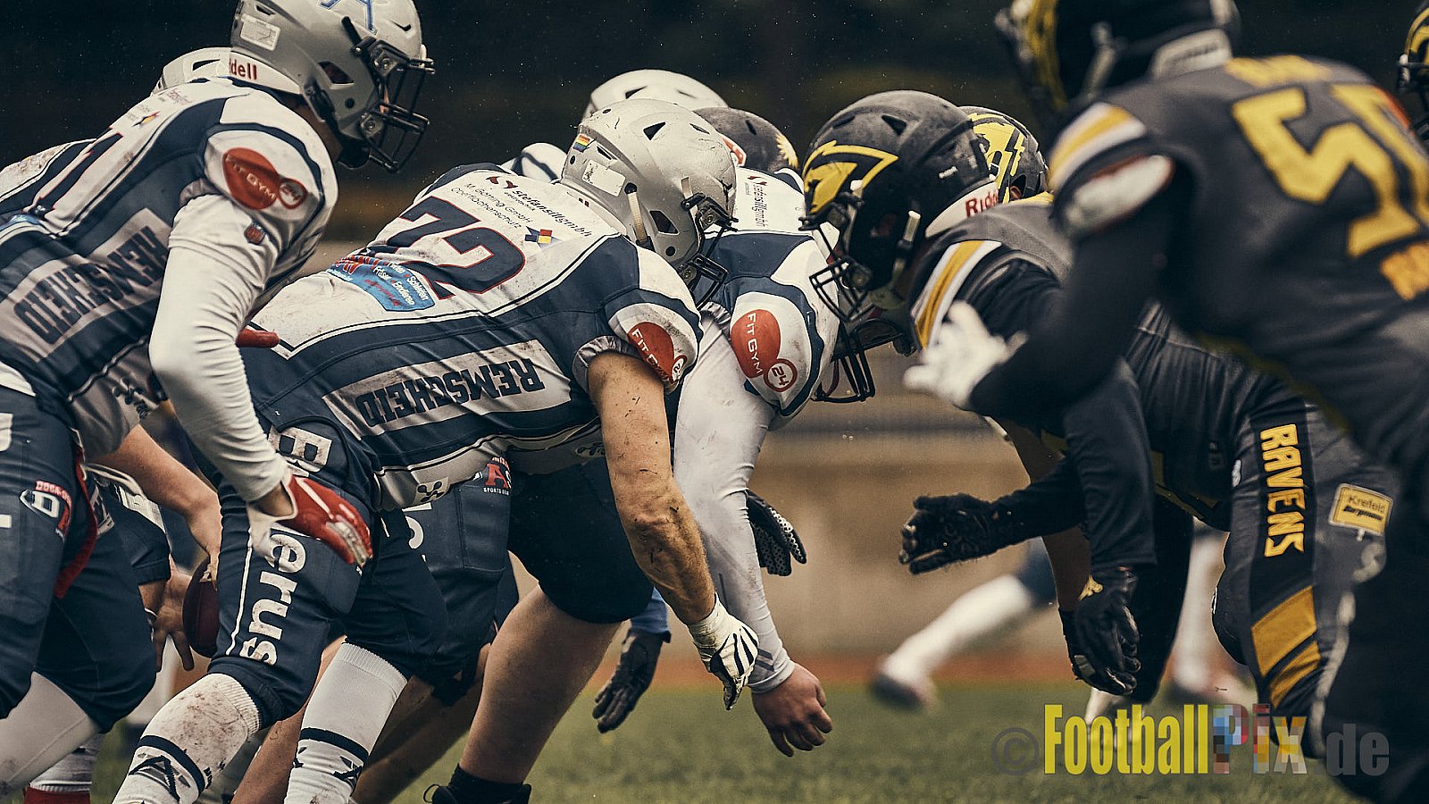 AFCV NRW Oberliga Season 2022 Remscheid Amboss vs. Krefeld Ravens am 15.10.2022 im Stadion Reinshagen Stadion, Wallburgstraße 25, 42857 Remscheid, Punkte Endstand 00 : 28.
[Bildnummer: 2022-10-15_0148] - RemscheidAmbossVsKrefeldRavens