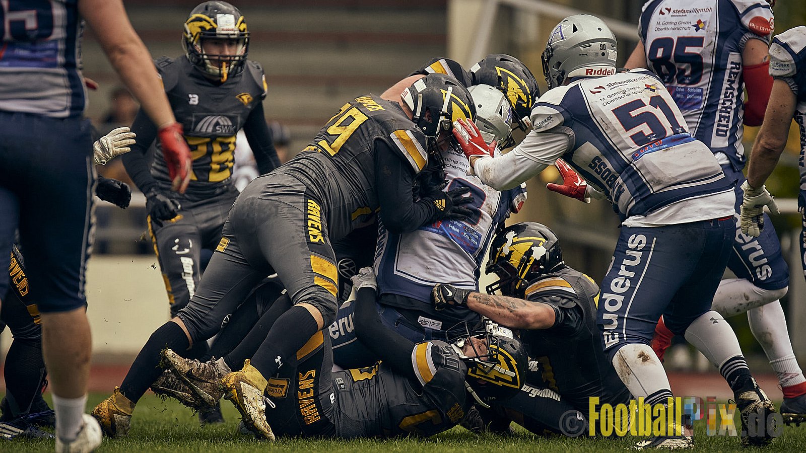 AFCV NRW Oberliga Season 2022 Remscheid Amboss vs. Krefeld Ravens am 15.10.2022 im Stadion Reinshagen Stadion, Wallburgstraße 25, 42857 Remscheid, Punkte Endstand 00 : 28.
[Bildnummer: 2022-10-15_0204] - RemscheidAmbossVsKrefeldRavens