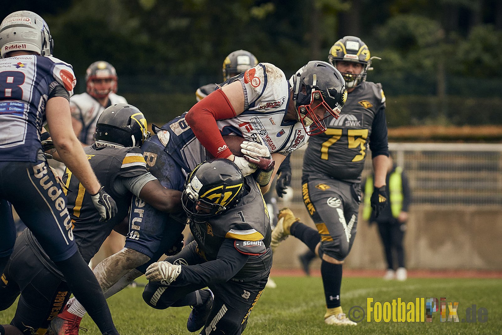 AFCV NRW Oberliga Season 2022 Remscheid Amboss vs. Krefeld Ravens am 15.10.2022 im Stadion Reinshagen Stadion, Wallburgstraße 25, 42857 Remscheid, Punkte Endstand 00 : 28.
[Bildnummer: 2022-10-15_0771] - RemscheidAmbossVsKrefeldRavens
