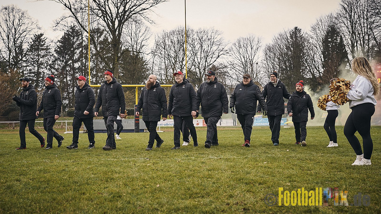 Preseason Game early bird 2023 Solingen Paladins vs. Lohne Longhorns am 4.03.2023 im Stadion Jahnkampfbahn Solingen, Adolf-Clarenbach-Straße 36, 42719 Solingen. Spiel Endstand 34 : 0. Bildnummer: 2023-03-04_0002 - SolingenPaladinsVsLohneLonghorns