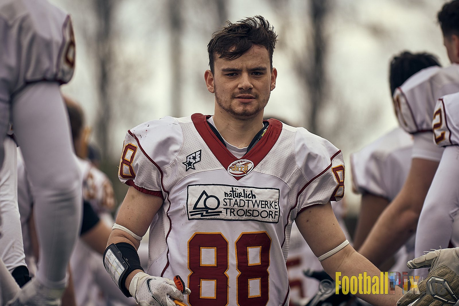 Preseason Game 2023 Krefeld Ravens vs. Troisdorf Jets am 25.03.2023 im Stadion BSA Sprödental. Die Adresse: BeziBSA Sprödental, Sprödentalstr. 15, 47799 Krefeld. Punkte Endstand 12 : 07. Bildnummer: 2023-03-25_0017 - KrefeldRavensVsTroisdorfJets