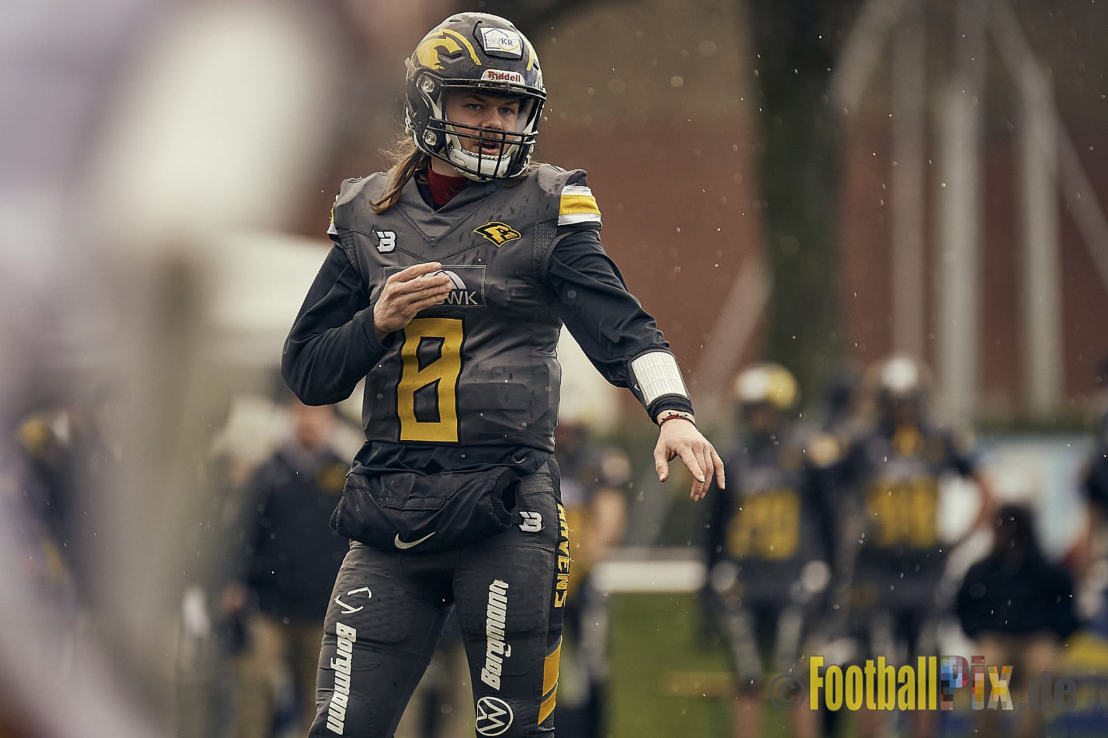 Preseason Game 2023 Krefeld Ravens vs. Troisdorf Jets am 25.03.2023 im Stadion BSA Sprödental. Die Adresse: BeziBSA Sprödental, Sprödentalstr. 15, 47799 Krefeld. Punkte Endstand 12 : 07. Bildnummer: 2023-03-25_0262 - KrefeldRavensVsTroisdorfJets