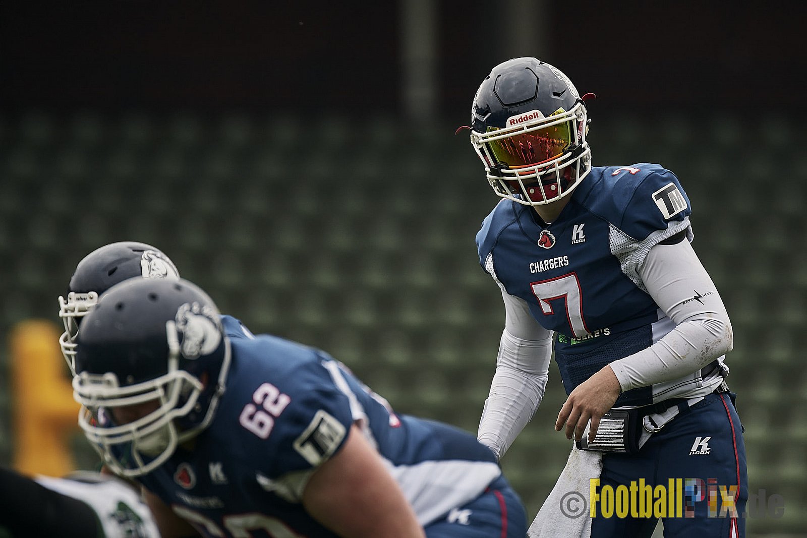 AFCV Verbandsliga Season 2023 Recklinghausen Chargers vs. Rheine Raptors am 29.04.2023 im Stadion Stadion Hohenhorst, Am Stadion 1, 45659 Recklinghausen, Punkte Endstand 37 : 10.
[2023-04-29_0097] - RecklinghausenChargersVsRheineRaptors