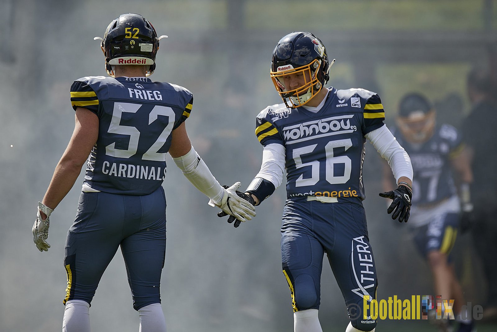 AFCV Regionalliga Season 2023 Essen Assindia Cardinals vs. Wuppertal Greyhounds am 30.04.2023 im Stadion Stadion am Hallo, Hallostraße 50, 45141 Essen, Punkte Endstand 12 : 27.
[2023-04-30_0042] - EssenAssindiaCardinalsVsWuppertalGreyhounds