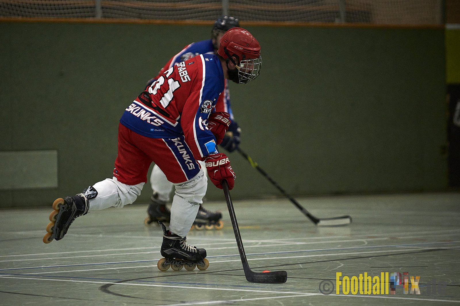 ISHD Inliner Hockey LLR Monheim Skunks I vs. Hilden Flames II am 14.05.2023 im Stadion Sporthalle Sandberg, Falkenstr., 40789 Monheim, Punkte Endstand 9 : 8. - IshdMonheimSkunksVsHildenFlames2
