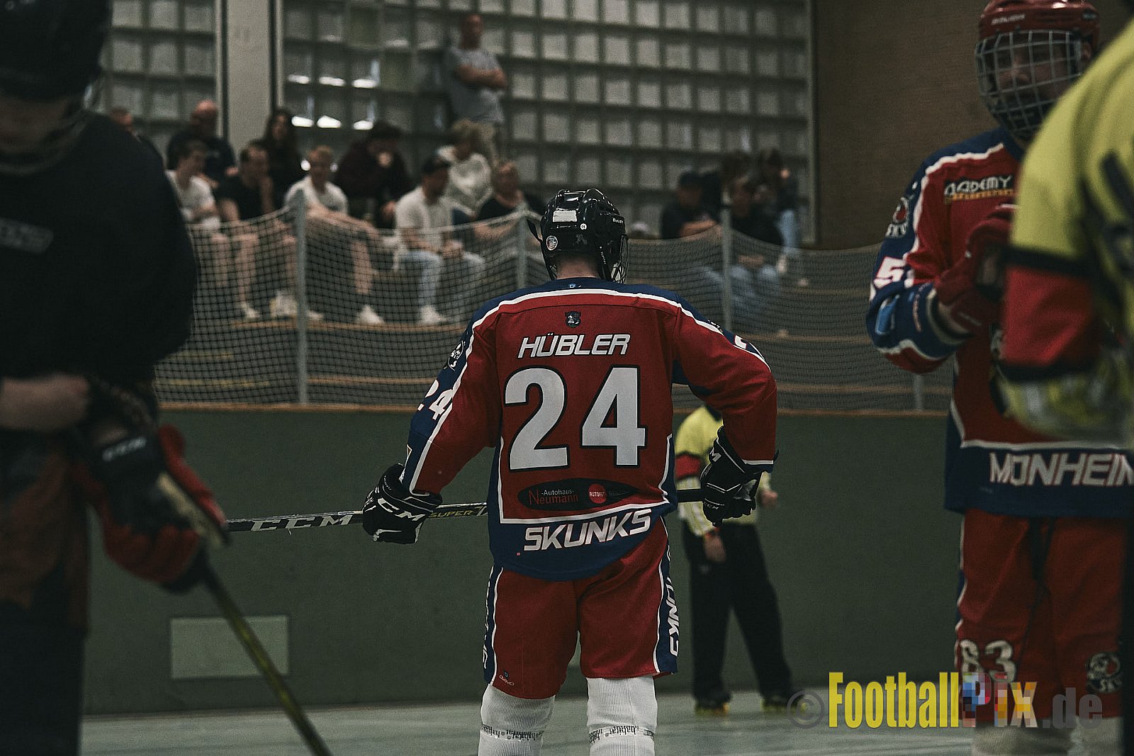 ISHD Inliner Hockey LLR Monheim Skunks I vs. Hilden Flames II am 14.05.2023 im Stadion Sporthalle Sandberg, Falkenstr., 40789 Monheim, Punkte Endstand 9 : 8. - IshdMonheimSkunksVsHildenFlames2