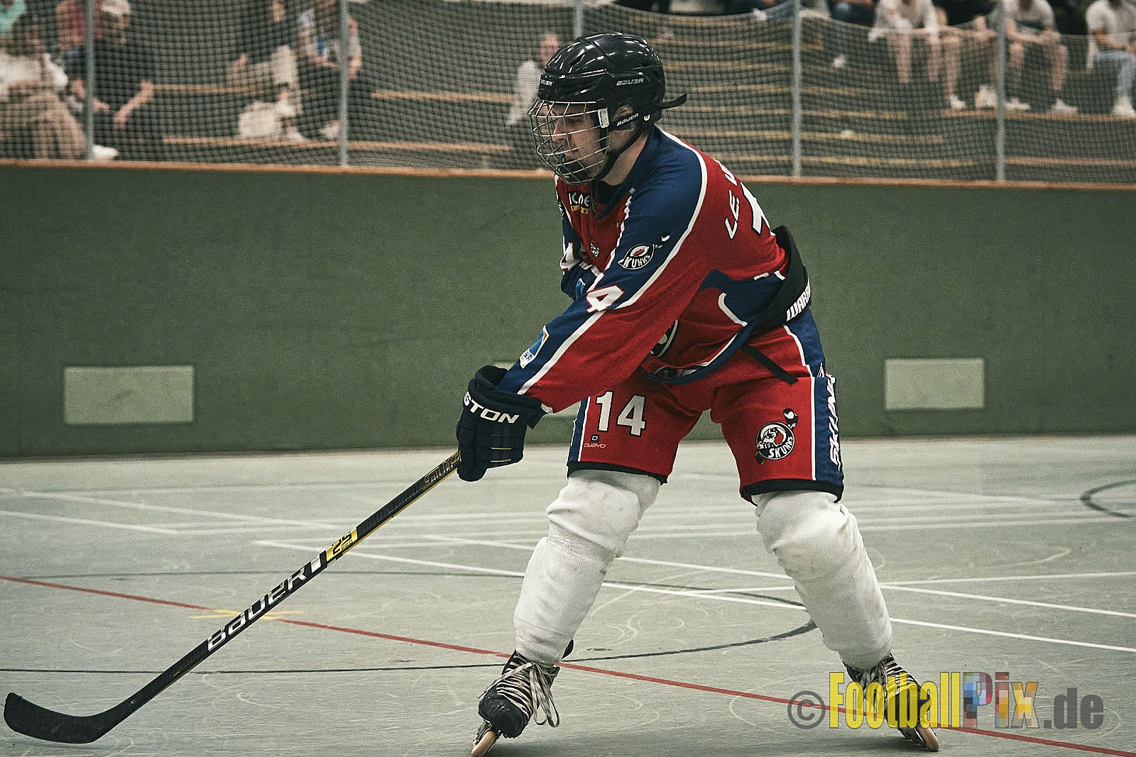 ISHD Inliner Hockey LLR Monheim Skunks I vs. Hilden Flames II am 14.05.2023 im Stadion Sporthalle Sandberg, Falkenstr., 40789 Monheim, Punkte Endstand 9 : 8. - IshdMonheimSkunksVsHildenFlames2