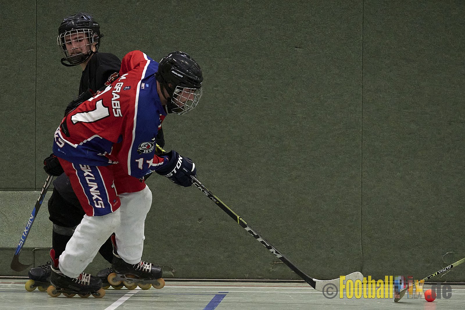 ISHD Inliner Hockey LLR Monheim Skunks I vs. Hilden Flames II am 14.05.2023 im Stadion Sporthalle Sandberg, Falkenstr., 40789 Monheim, Punkte Endstand 9 : 8. - IshdMonheimSkunksVsHildenFlames2