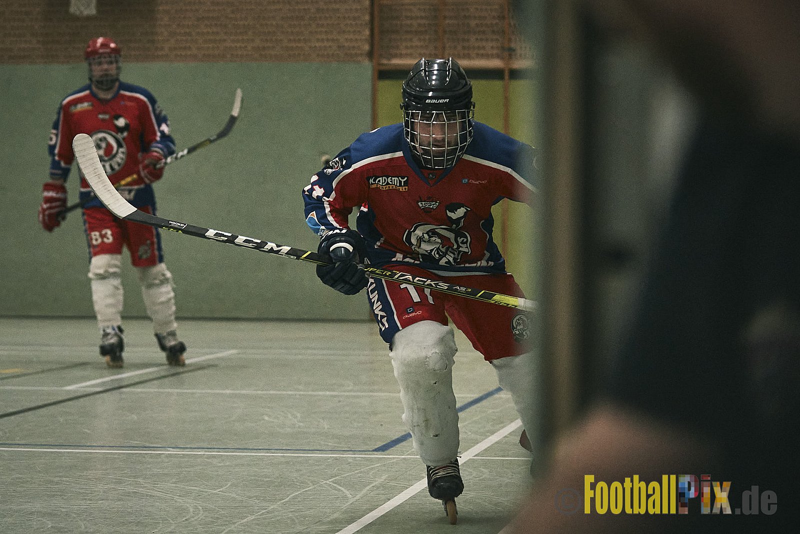ISHD Inliner Hockey LLR Monheim Skunks I vs. Hilden Flames II am 14.05.2023 im Stadion Sporthalle Sandberg, Falkenstr., 40789 Monheim, Punkte Endstand 9 : 8. - IshdMonheimSkunksVsHildenFlames2